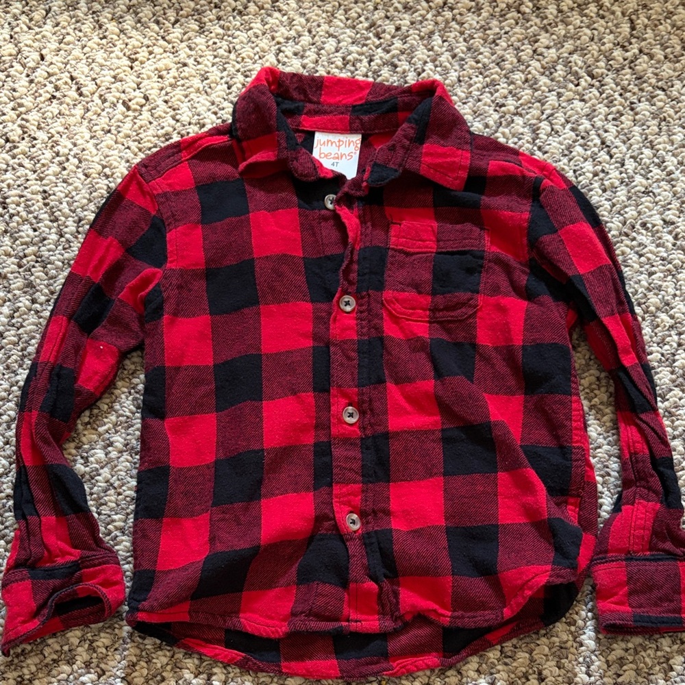 Jumping Beans Kids Red and Black Checkered Shirt